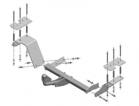 Фаркоп DW 05 для CHEVROLET Rezzo 2004-2010, DAEWOO TACUMA (2000-2010), Автос, нагрузка 1500/75 кг. С подрезкой бампера от магазина ФаркопРос